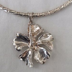Sterling Silver Hibiscus Necklace